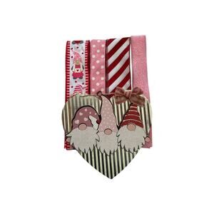 Valentine Gnome Sign & Ribbon Bundle | Pink Red Wreath Kit DIY Craft Supplies